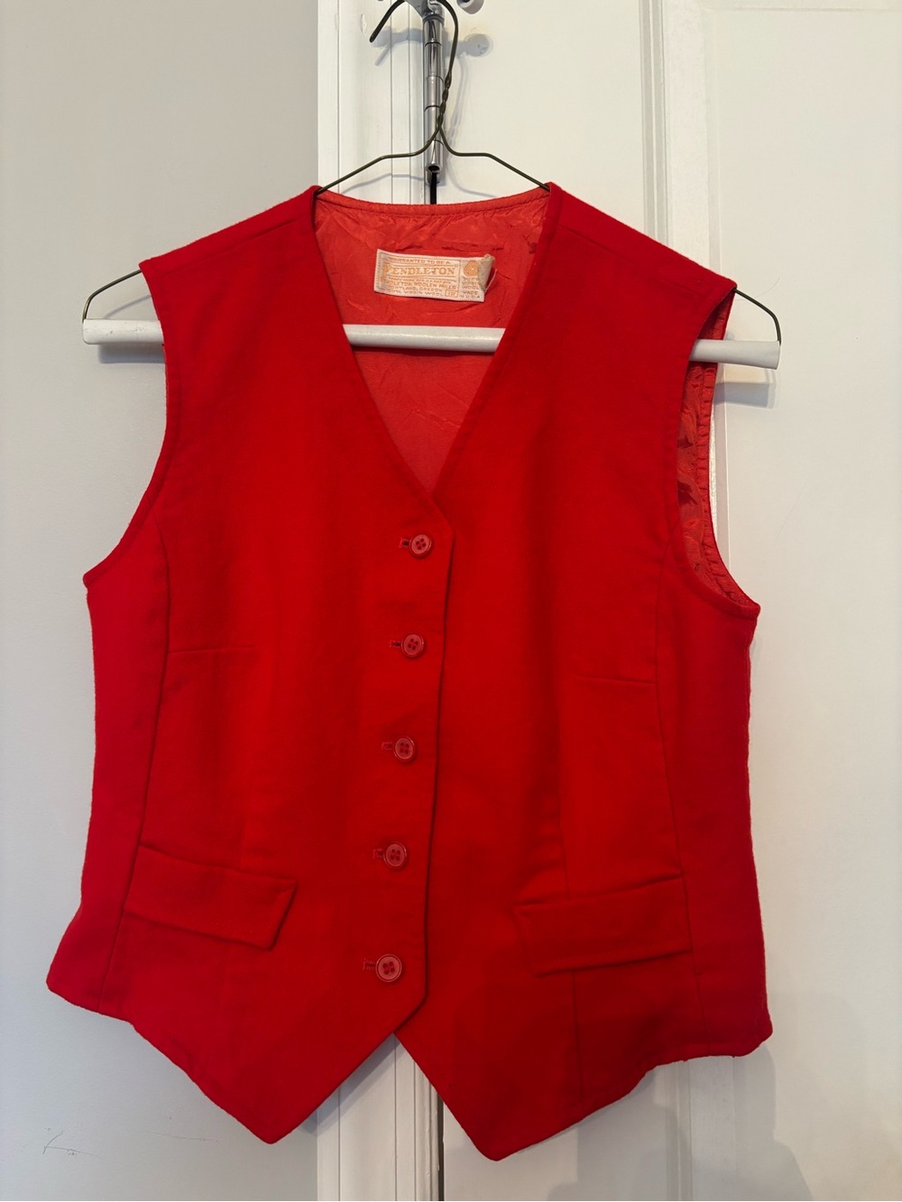 Rare Vintage Pendleton Pure Wool Red Women’s Vest Size Small